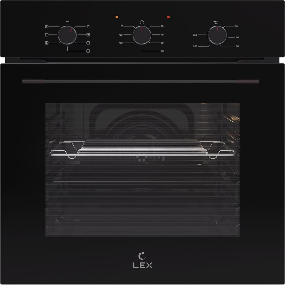 Духовой шкаф электрический встраиваемый Lex EDM 075 BBL 595 мм черный
