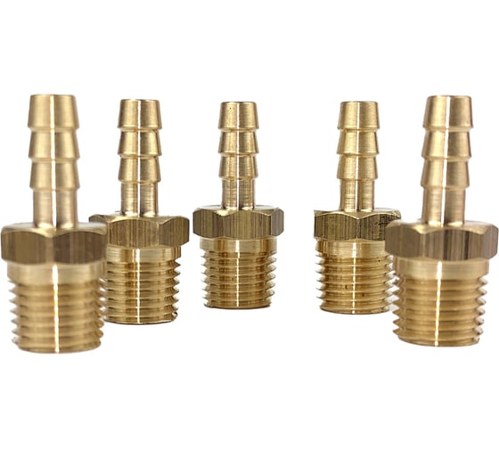 Изображение товара Штуцер пневмо 1/4" НР - 6 мм, 5 шт HG 1645153