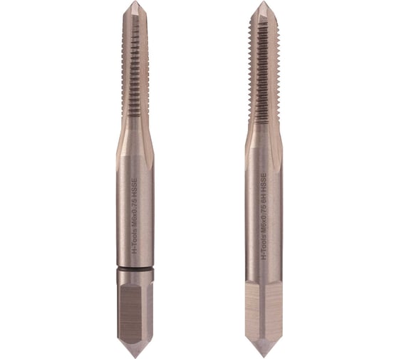 Изображение товара Метчик H-Tools М6 шаг 0.75мм комплект из 2х шт. DIN2181 HSSE 6h L-50мм a=4.9 235060EHT