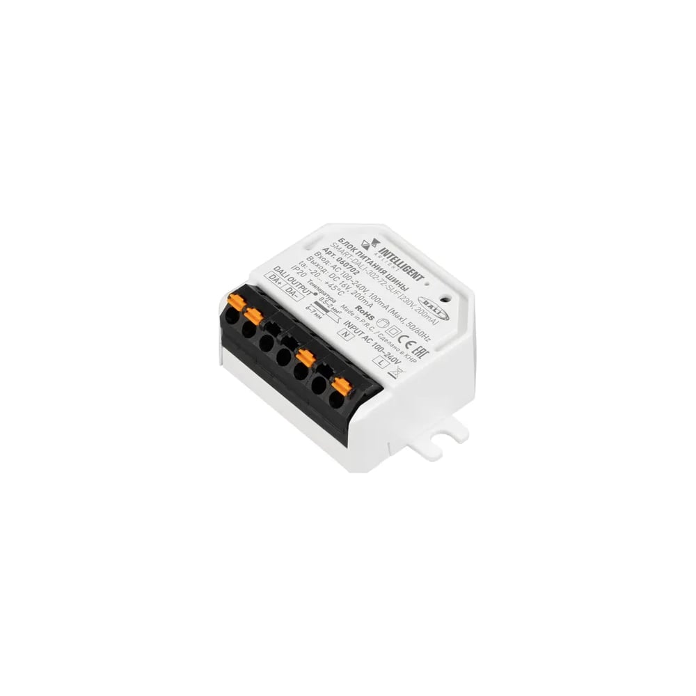 Изображение товара Блок питания шины INTELLIGENT ARLIGHTSMART-DALI-302-72-SUF IARL, IP20, Пластик, 1шт 060702 Изображение товара Блок питания шины INTELLIGENT ARLIGHTSMART-DALI-302-72-SUF IARL, IP20, Пластик, 1шт 060702