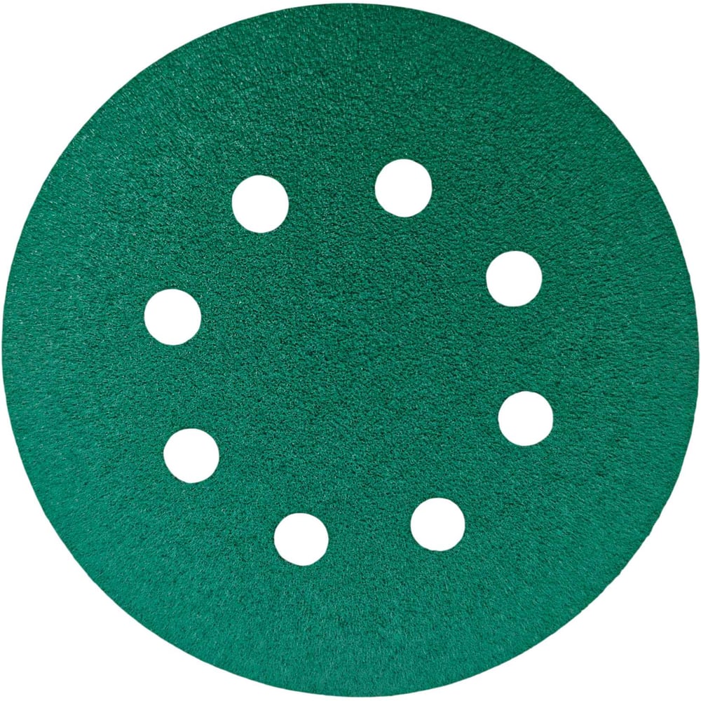 Шлифовальный круг Long Abrasive AF77 Green 125мм на липучке, Р80, 8отв., (100 штук) D771250808-100