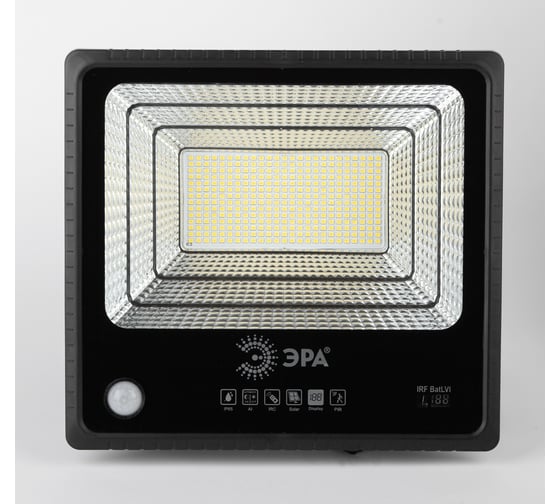 Изображение товара Светодиодный уличный прожектор ЭРА на солнечной батарее, 150W, 5000K, с датчиком движения, ПДУ, IP65 Б0049548