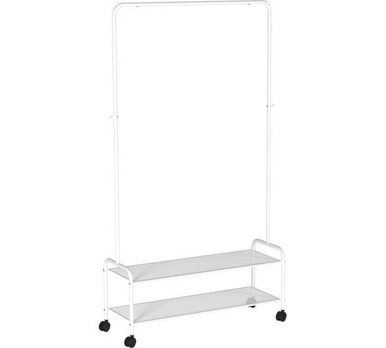Изображение товара Вешалка гардеробная ЗМИ Валенсия 32М с двумя полками  на колёсах  цвет белый ВГВ32М Б ВГВ32М  Б
