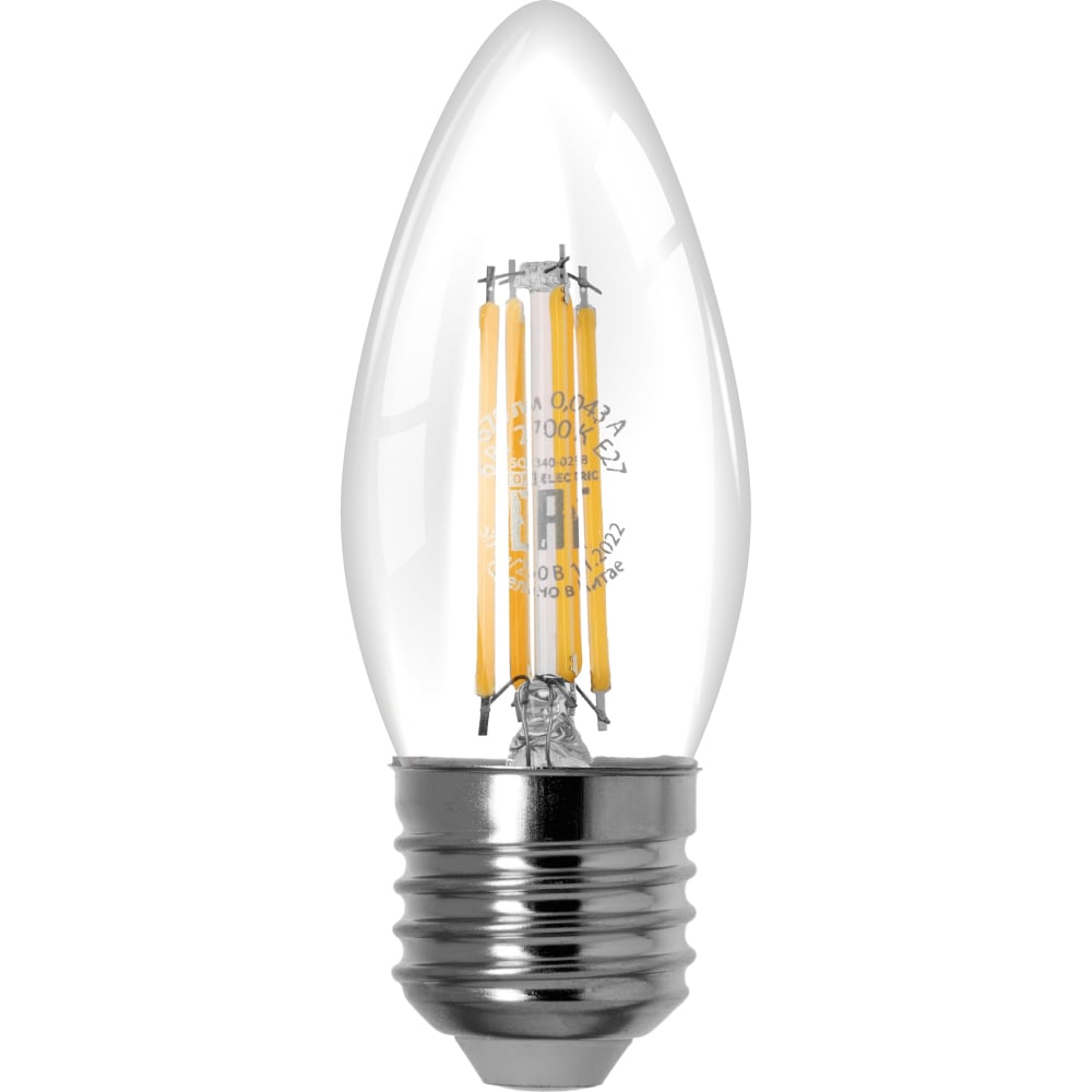 Изображение товара LED лампа E27 Филамент 6 Вт 2700 К прозрачная свеча