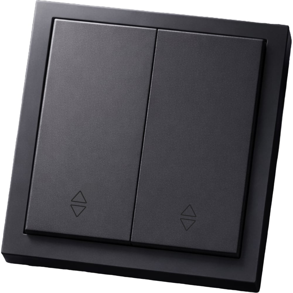 Переключатель проходной двухклавишный Metronex с рамкой графит Квадро FVK360208GRA