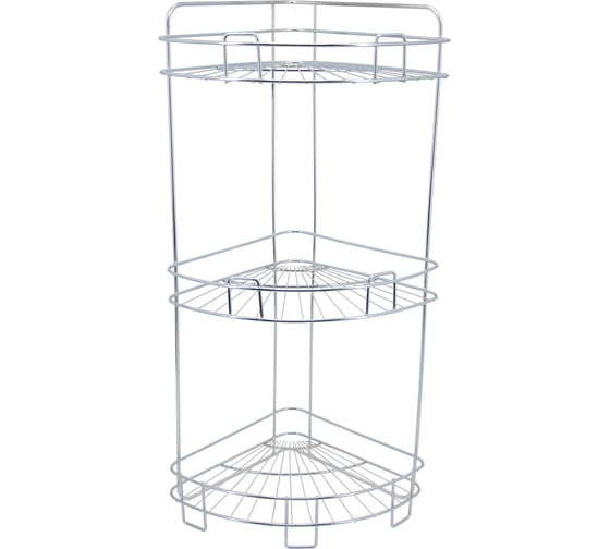 Изображение товара Полка 3-ярусная Rosenberg угловая, напольно-настенная RUS-385027-3 Zn