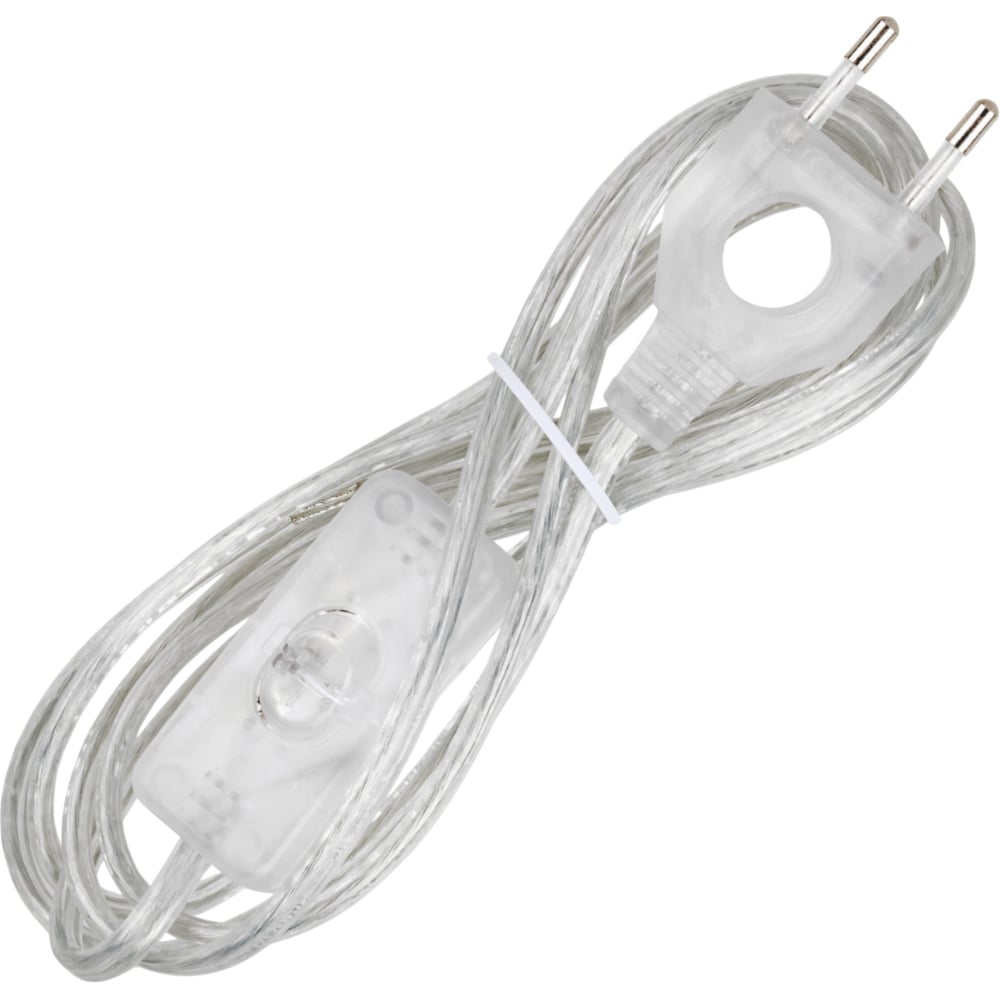 Изображение товара Шнур с выключателем и плоской вилкой TDM ELECTRIC ШУ03В 2 м прозрачный