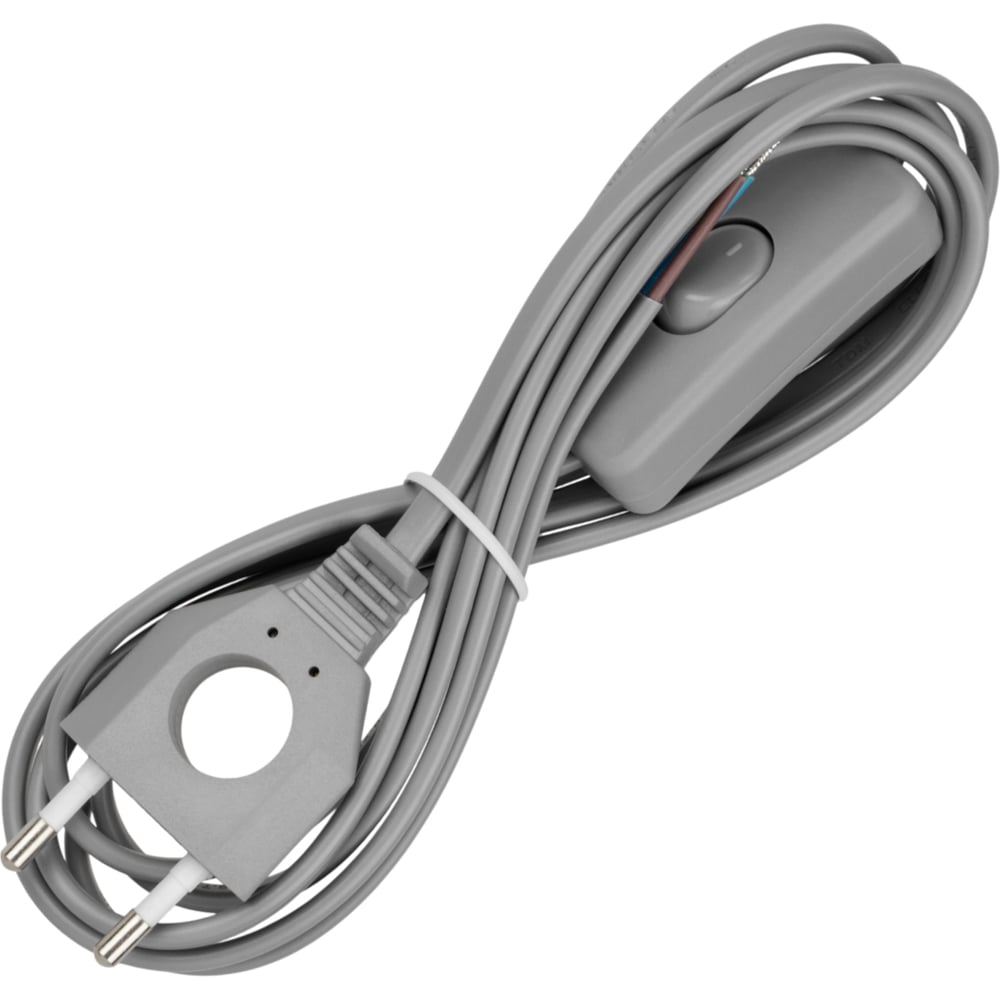 Изображение товара Шнур с выключателем TDM ELECTRIC ШУ03В 2м серебристый металлик