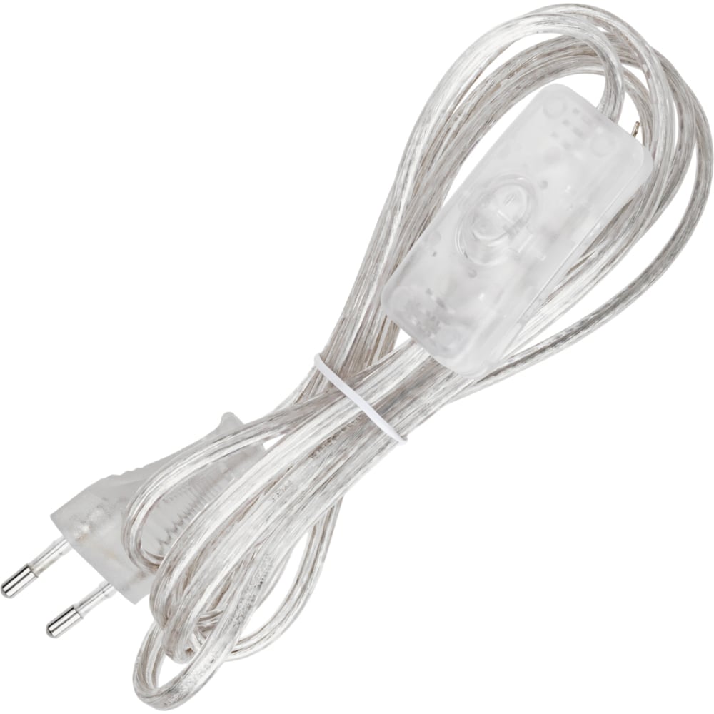 Изображение товара Шнур с выключателем и плоской вилкой TDM ELECTRIC ШУ01В 2м прозрачный