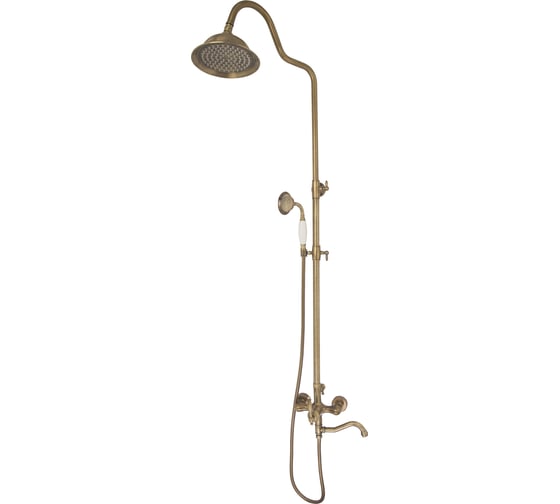 Изображение товара Душевая стойка-зонт со смесителем MYNAH в стиле ретро, бронза, высота 1000-1350 мм M3531N