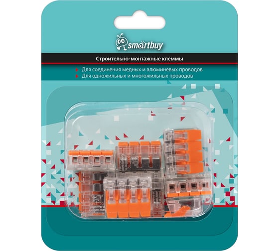 Изображение товара Компактная соединительная 4-х проводная клемма Smartbuy с рычажками, розничная упаковка SBE-ccwcc-4-rp