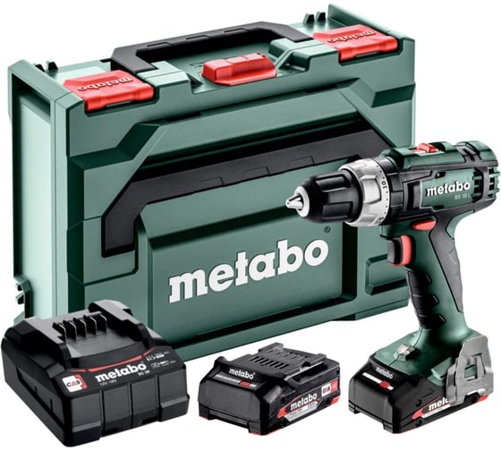 Изображение товара Аккумуляторная дрель-шуруповерт Metabo BS 18 L, 18 В, 1850 об/мин, с 2 АКБ 2 Ач и ЗУ, в кейсе metaBOX 614051500