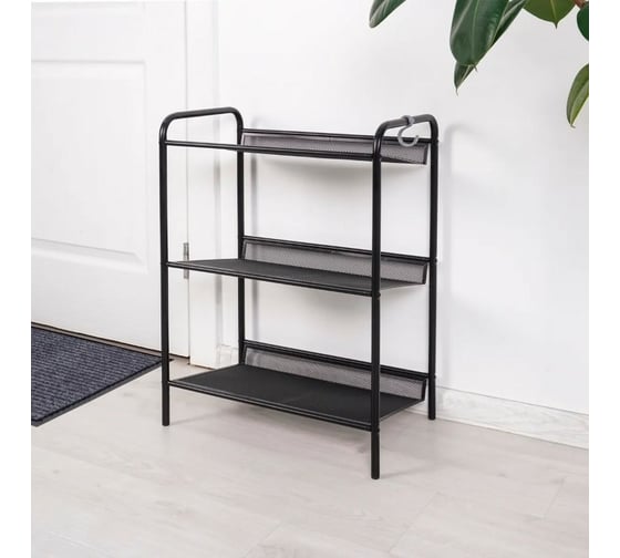 Изображение товара Обувница  Этажерка для обуви ЗМИ 3-х полочная Женева 13  8 пар обуви  Цвет черный ПДО Ж13 Ч ПДО Ж13  Ч