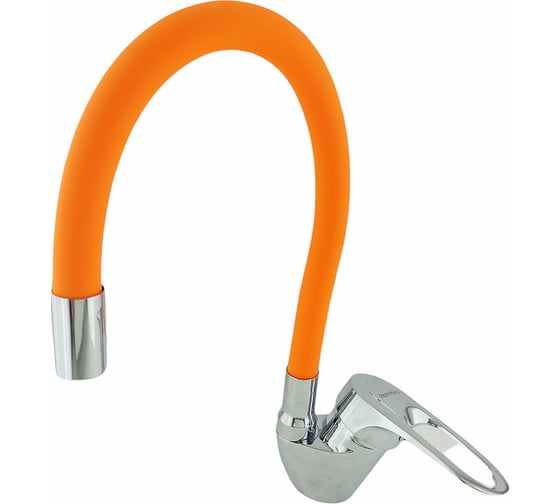 Изображение товара Смеситель для кухни Rainsberg с гибким силиконовым изливом, оранжевый R3193F-4