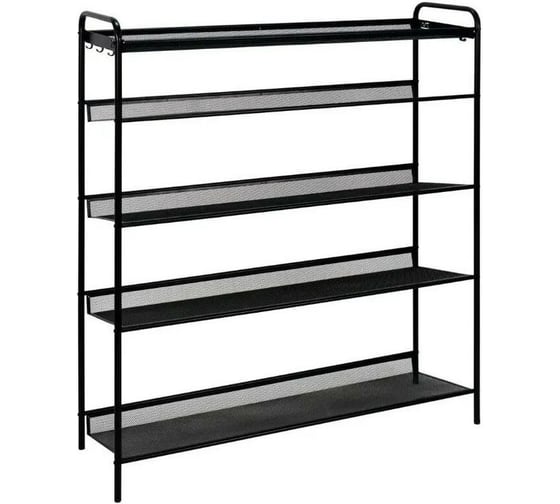 Изображение товара Пятиполочная обувница-этажерка для обуви ЗМИ Женева 35 16 пар обуви цвет черный ПДОЖ35Ч