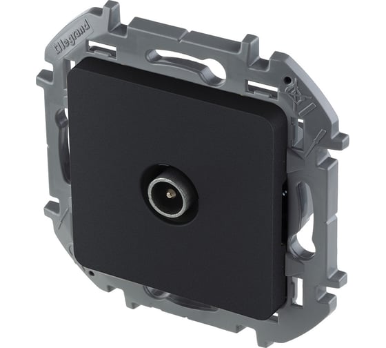 Изображение товара Розетка Legrand TV (телевизионная) Legrand Inspiria оконечная 10дБ 5-862мГц антрацит 673873