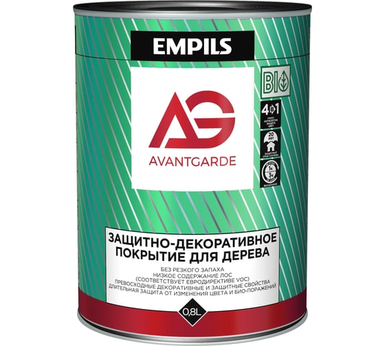 Изображение товара Защитно-декоративное покрытие для дерева Avantgarde белое, 0.8 л, 0.8 кг 77442