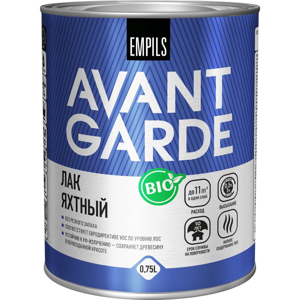 Изображение товара Яхтный лак Avantgarde высокая твердость глянцевый бесцветный 0.75 л