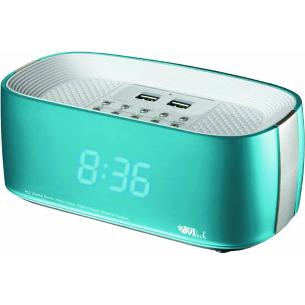 Изображение товара Сетевые радио-часы BVItech BV-231BBU голубые с будильником и подсветкой