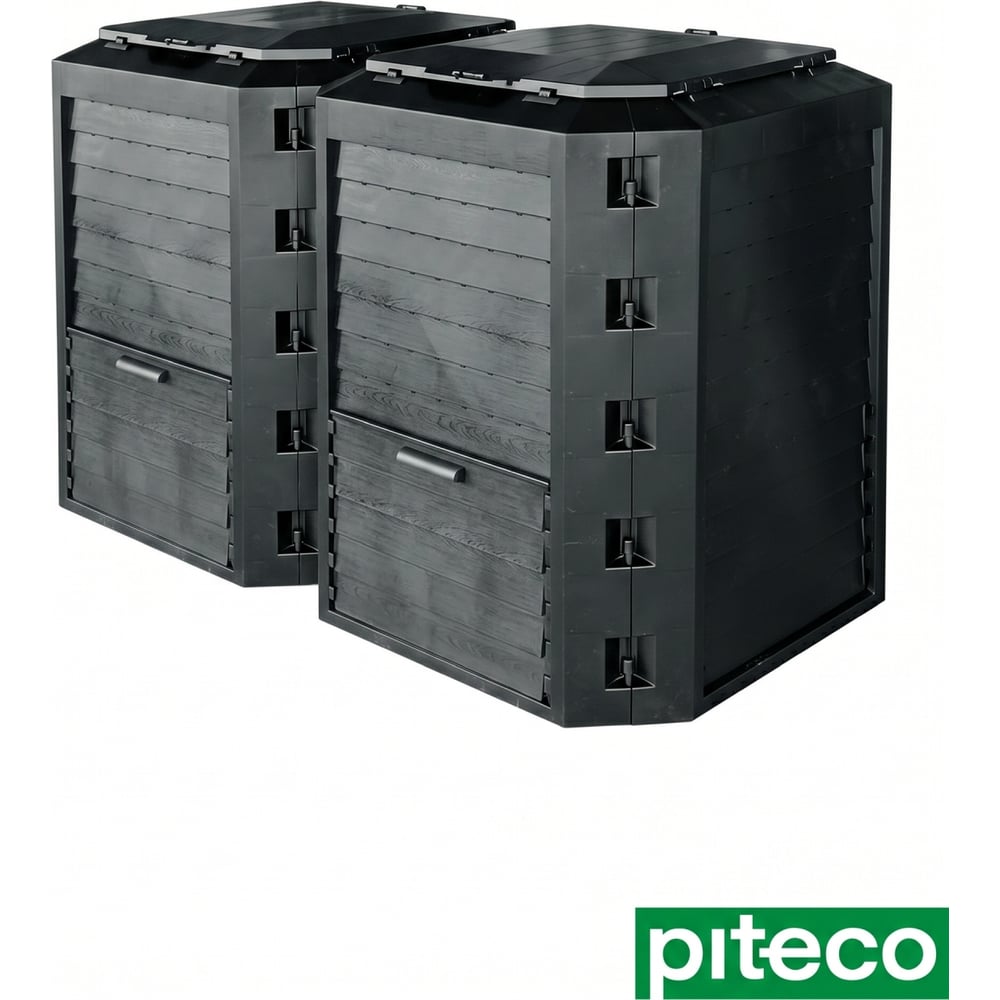 Компостер Piteco Module с крышкой 1500 чёрный K11152
