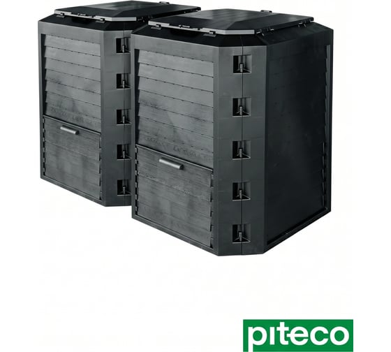 Изображение товара Компостер Piteco Module с крышкой 1500 чёрный K11152