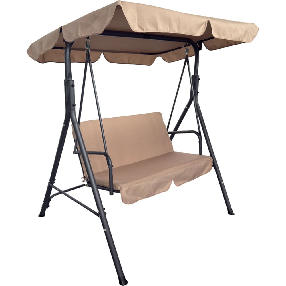 Качели садовые NOSTRESS RELAX SC-001, 2 места, Ш140хГ110хВ153, мягкое сиденье, бежевый 680053