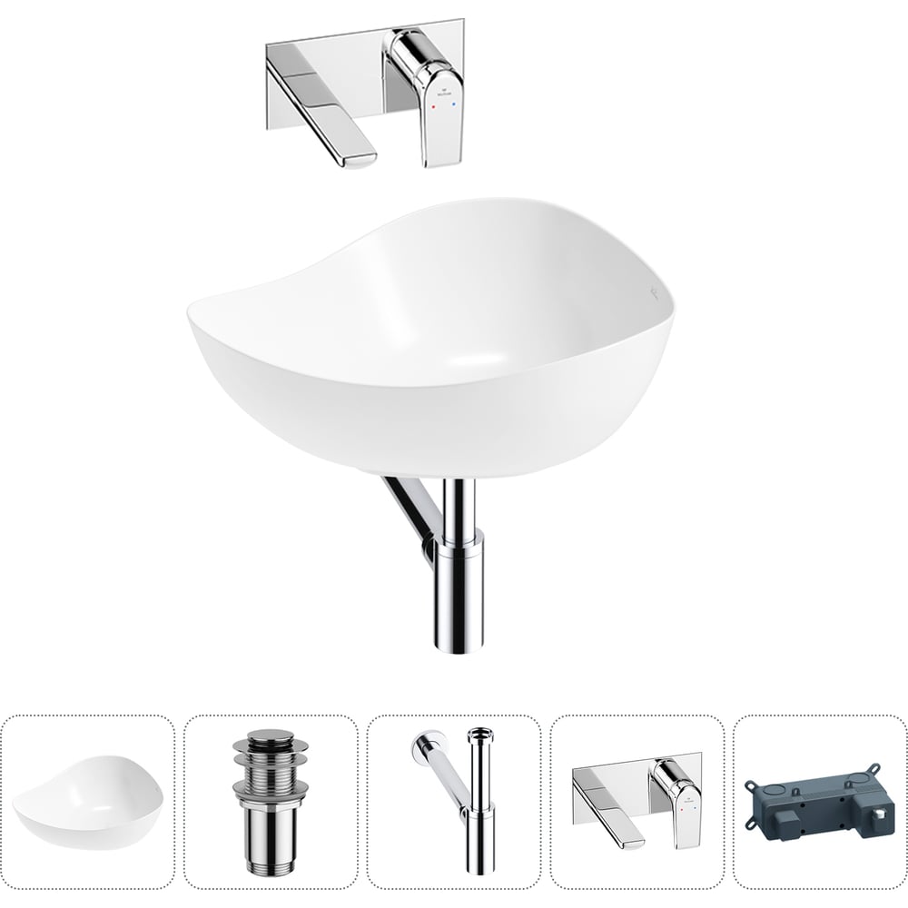 Изображение товара Акционный набор 4 в 1 Wellsee Nexus Flex накладная раковина 51x39 см 32340200 20214027R