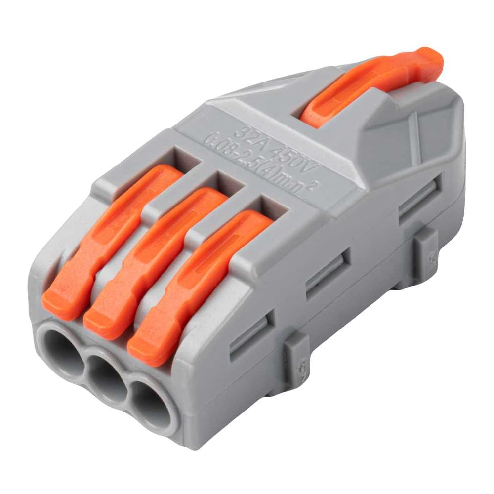 Клеммы строительно-монтажные проходные рычажные Jazzway CMK PTC-1P 4213 450V 32A 0,08-2,5(4,0) мм2 IP20 (упаковка 20 шт) 5073982