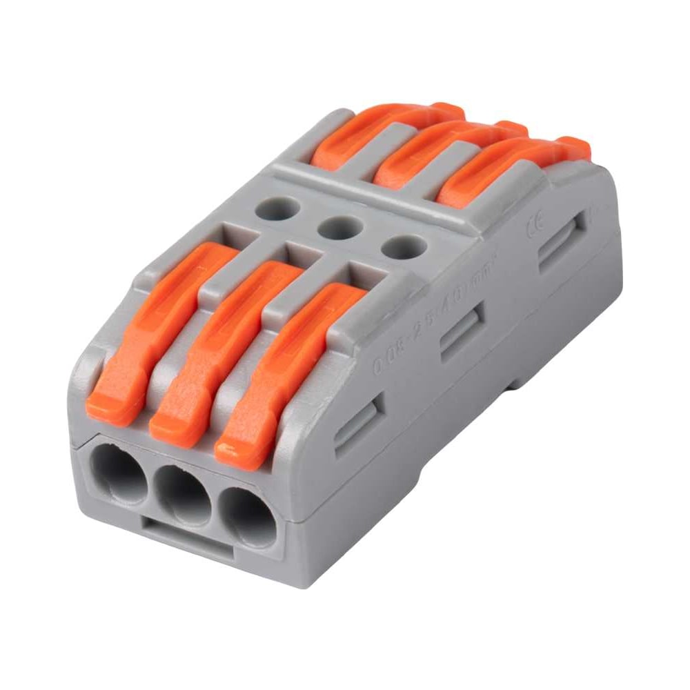Клеммы строительно-монтажные проходные рычажные Jazzway CMK PTC-3P 4233 450V 32A 0,08-2,5(4,0) мм2 IP20 (упаковка 20 шт) 5073944