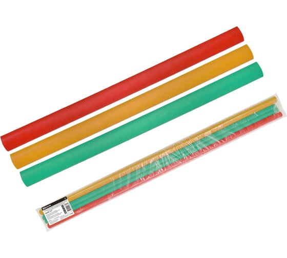 Изображение товара Термоусаживаемые трубки TDM ELECTRIC, клеевые, набор 3 цвета по 3 шт. ТТкНГ3:1-19,1/6,4 SQ0548-1510