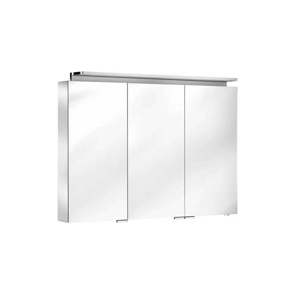 Шкаф зеркальный KEUCO Royal L1 1200x742x150 мм, 3 дверцы, с подсветкой, корпус серебристый анодированный 13605171301