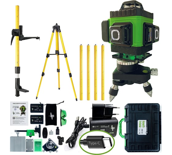 Изображение товара Профессиональный лазерный уровень LT L16-360Z + штатив 3.6 м + тренога 1.6 м L16-360Z/3.6м/1.6м