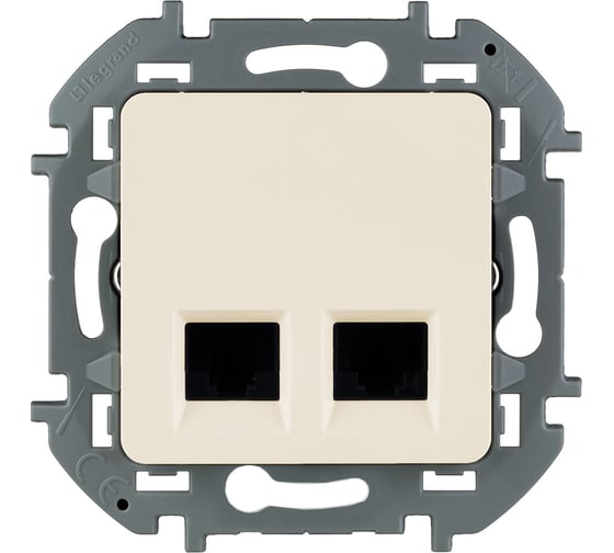 Изображение товара Розетка Legrand компьютерная двойная RJ45 категория 6 UTP Legrand Inspiria слоновая кость 673841