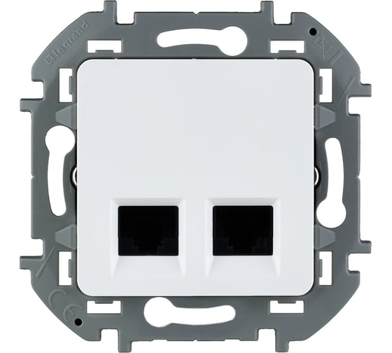 Изображение товара Розетка Legrand компьютерная двойная RJ45 категория 6 UTP Legrand Inspiria белый 673840