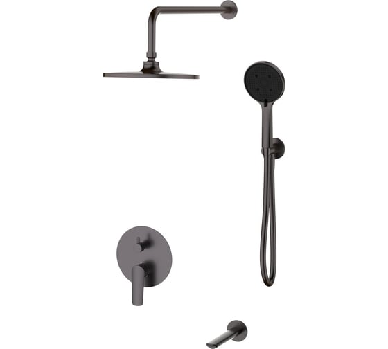Изображение товара Душевая система скрытого монтажа ESKO Лагос/Lagos Gun Metal, графит, SET7in1LGGM