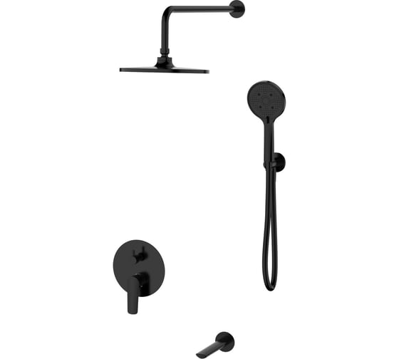 Изображение товара Душевая система скрытого монтажа ESKO Лагос/Lagos Black, черный, SET7in1LGB