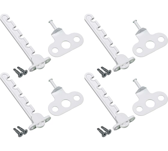 Изображение товара Оконный ограничитель для ПВХ Левша белый, 5-позицион., 4 шт. У1-56604.Б