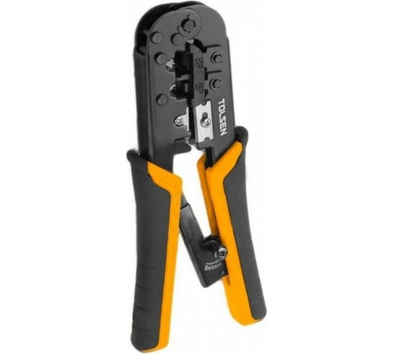 Изображение товара Клещи TOLSEN для обжима кабелей с храповым механизмом 185мм 38054