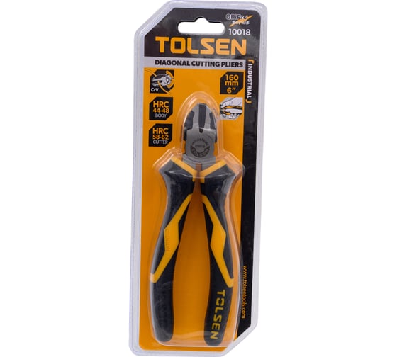 Изображение товара Кусачки TOLSEN боковые комбинированная рукоятка Cr-V Профи 160 мм 10018