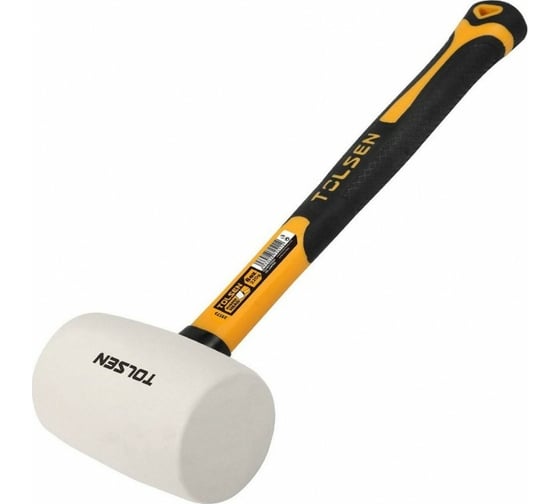 Изображение товара Киянка TOLSEN из белой резины фиберглас. рукоятка 450г 25175