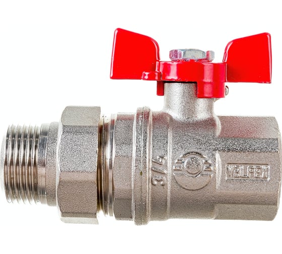 Изображение товара Шаровой кран VALFEX PREMIUM для воды, с американкой, 3/4" ВР/НР, бабочка VF.227.NB1.034.PREMIUM