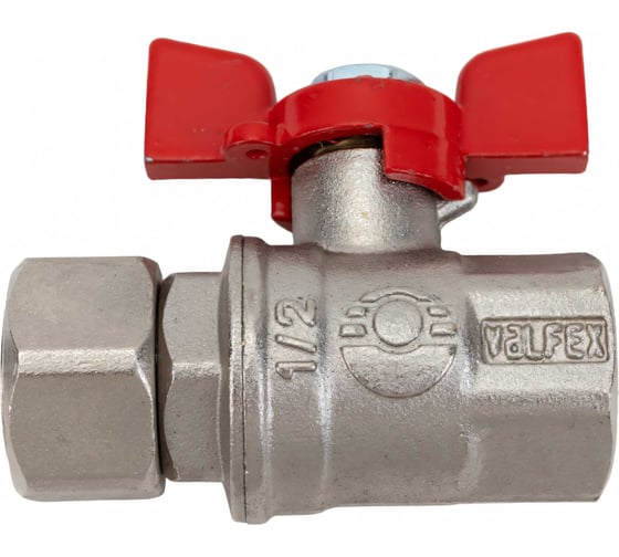 Изображение товара Шаровой кран VALFEX PREMIUM для воды, с накидной гайкой, 1/2" ВР/ВР, бабочка VF.241.NB1.012.PREMIUM