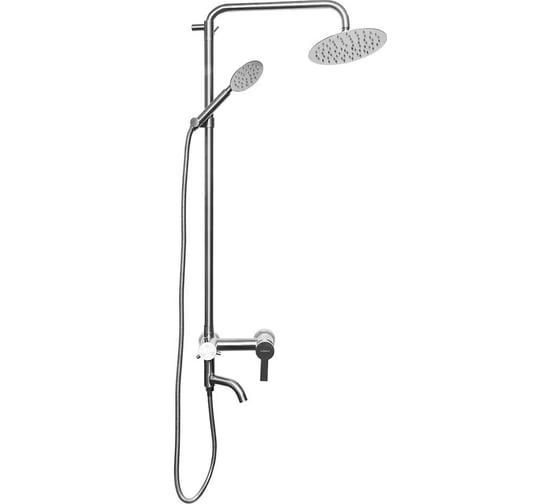 Изображение товара Душевая стойка WISENT со смесителем, круглым тропическим душем и лейкой из нержавеющей стали W3501