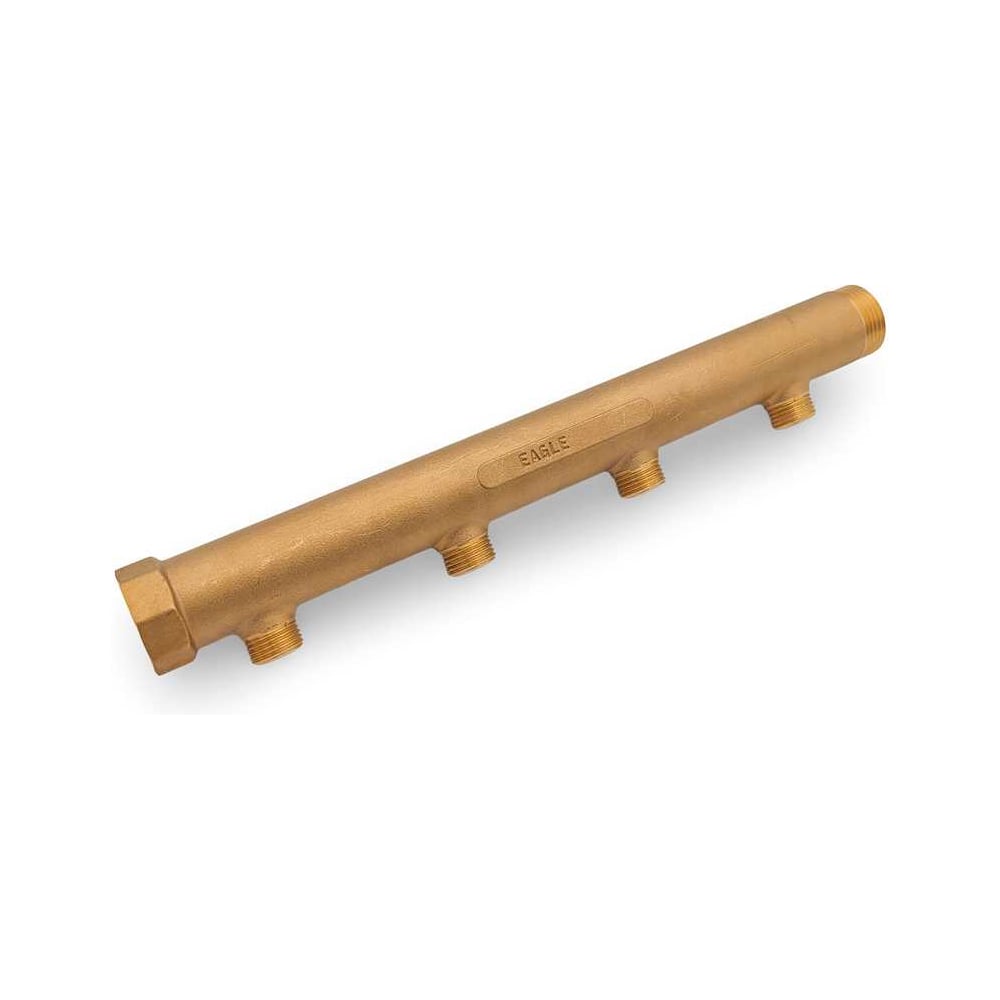 Коллектор со штуцером BYR PEX 1", наружная резьба, 4 выхода 1/2", длина 80 мм, 30 шт. 2934-30