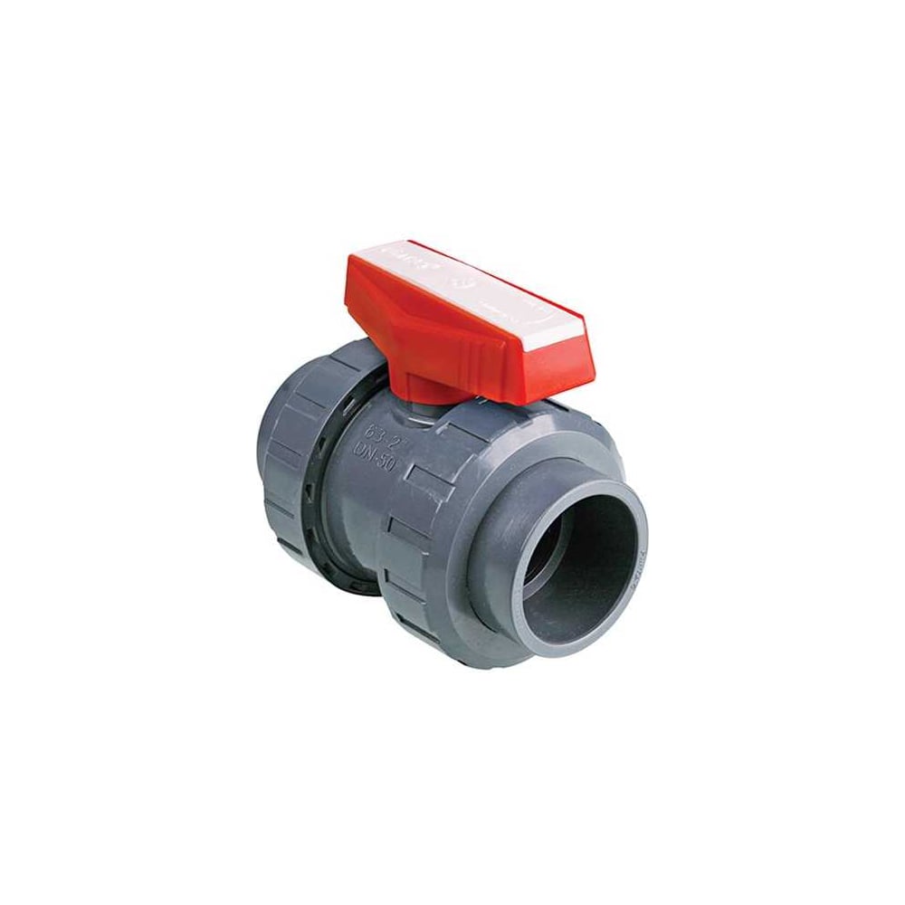 Кран шаровой PIMTAS ПВХ, 25 мм, под клеевое соединение, PTFE/EPDM, Турция 205 00 025 2 ТСК0002П