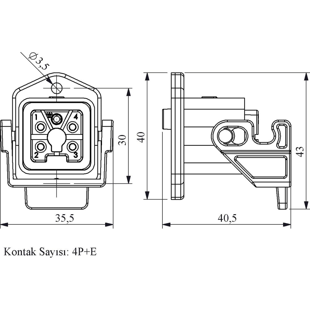 Кожух Emas (монтаж на перегородке) пластиковый, нижний ввод, IP65 2 шт. в упак. EBP05GM41