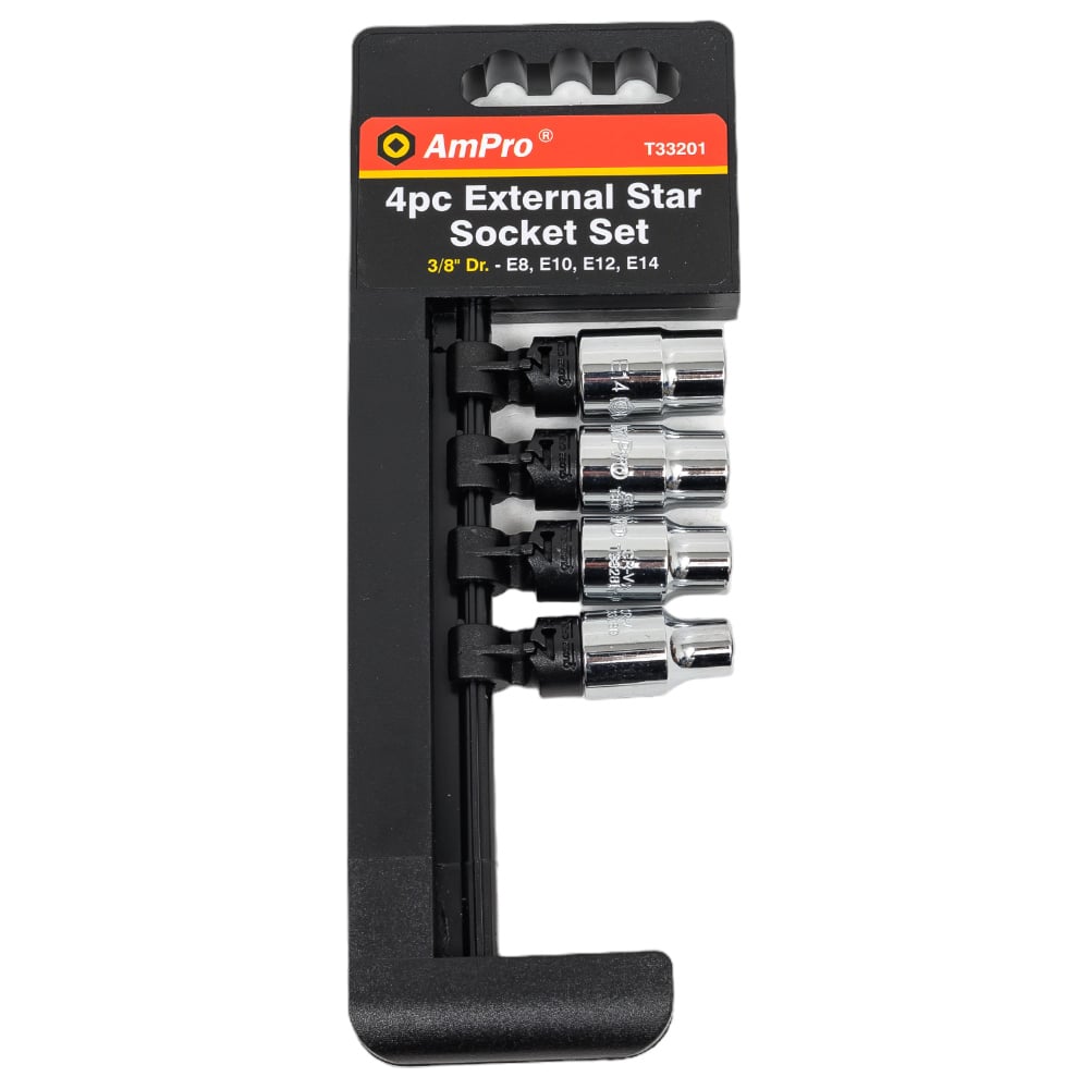 Изображение товара Набор головок Torx 3/8 AmPro E8 E10 E12 E14 на планке