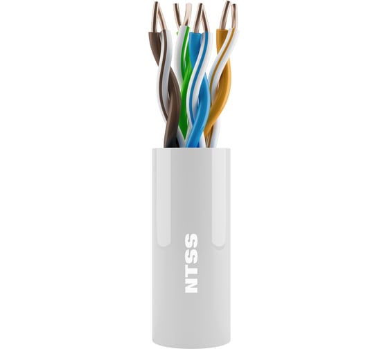 Изображение товара Кабель витая пара NTSS PREMIUM U/UTP 5e 4х2х0.52 одножильный 24AWG внутренний LSZH нг(А)-HF 305м белыйбоб NTSS-IN-PM-UUTP4-5e-LSZH-WT