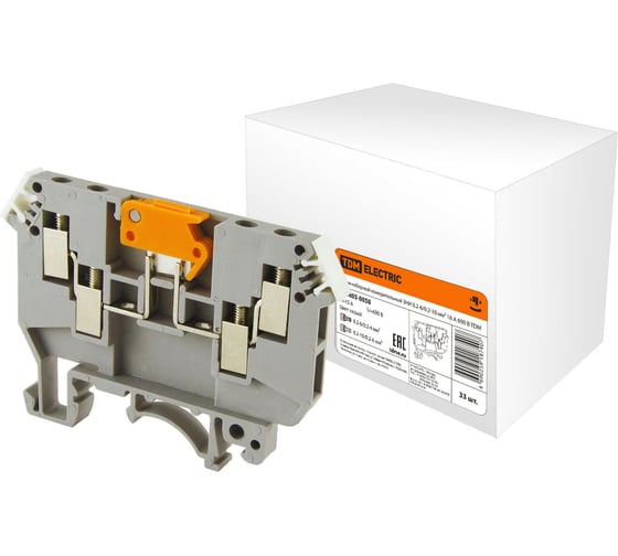 Изображение товара Наборный зажим TDM ELECTRIC измерительный ЗНИ 6/10 мм2 16А 690В SQ0803-0058