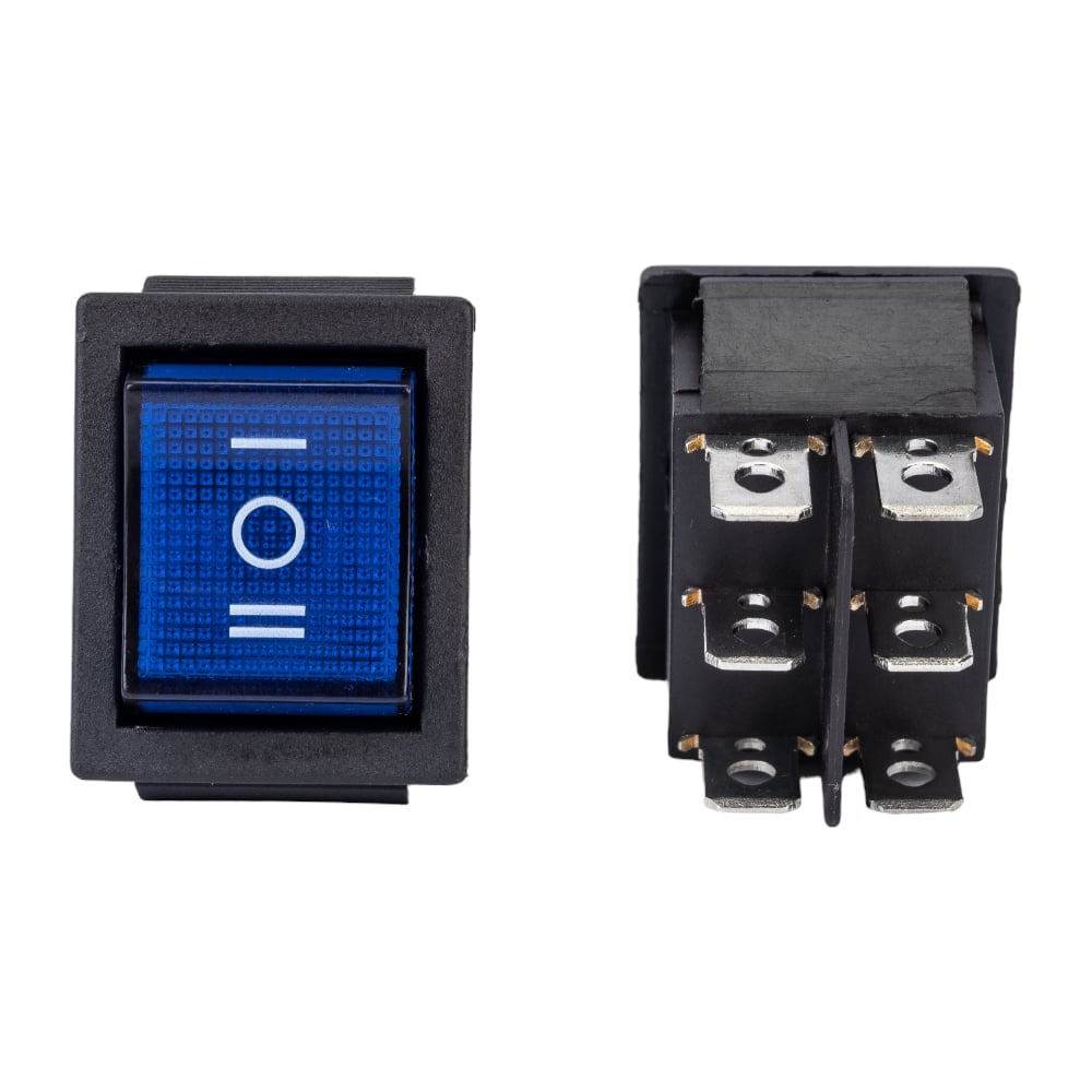 Изображение товара Клавиша переключения Nord-Yada 250V 16А с подсветкой синяя 6контактов ON-OFF